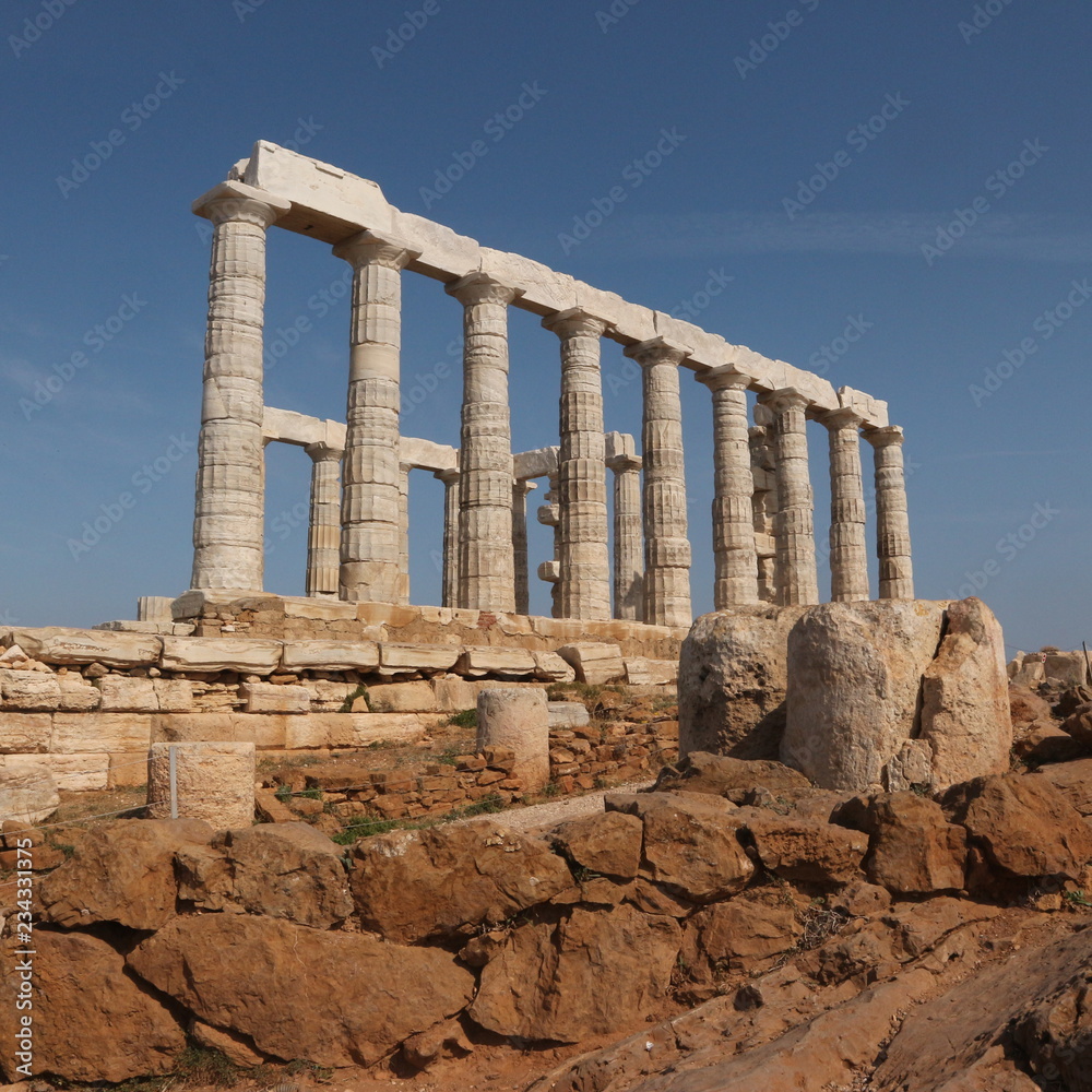 Temple of Poseidon at Sounion cape, Athens Greece