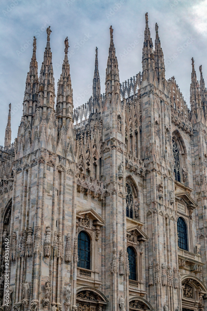 Architectonic details from the famous Milan Cathedral