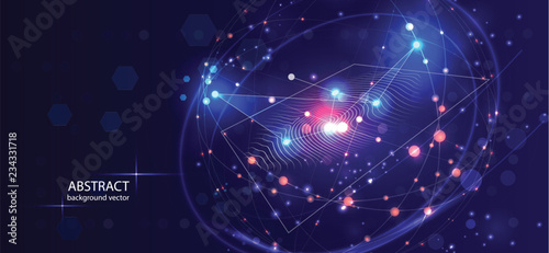 Abstract digital conceptual Fingerprint technology security background.