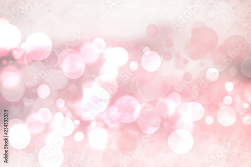 Fototapeta Naklejka Na Ścianę i Meble -  Abstract festive blur bright pink pastel background with white and pink hearts love bokeh for valentine or wedding card. Space for design. Card concept.