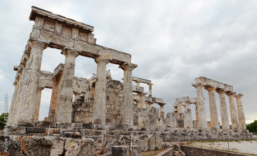 ancient ruins of Aphaia temple, Aegina island, Greece