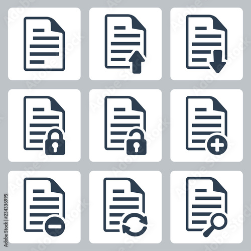 Vector isolated document icons set