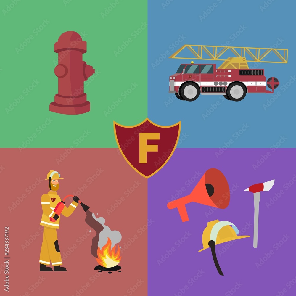 Set pictures Fire Subjects Isolated on Background Set pictures Fire Subjects Isolated on Background