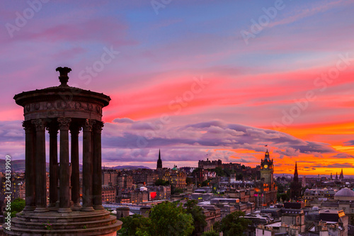 Edinburgh city at sunset