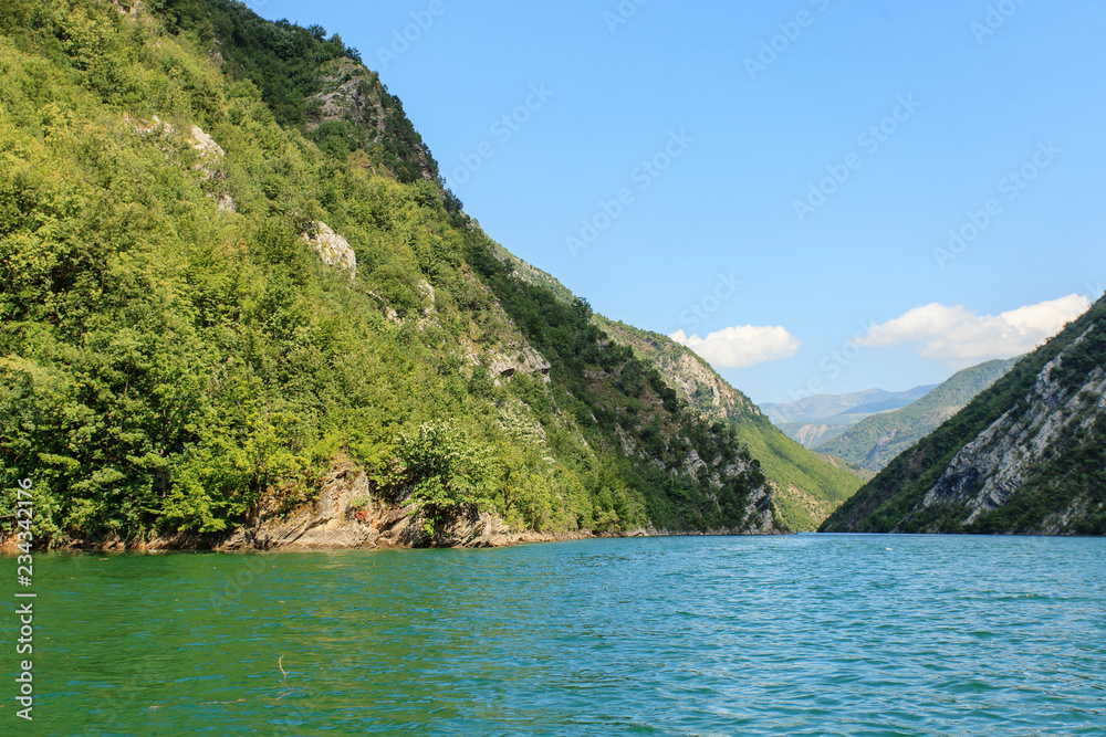 Koman Lake in Albania