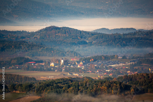 View from Krzyzna Gora in Rudawy Janowickie, Sudety, Poland