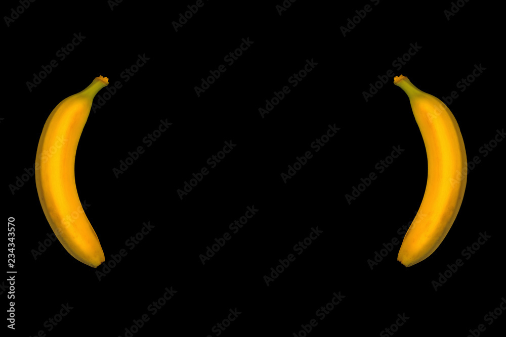 bananas brackets on black background