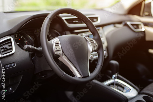 Dashboard and steering wheel © Dariia
