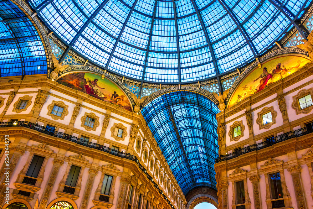 Galleria Vittorio Emanuele II in the center of Milan, Italy