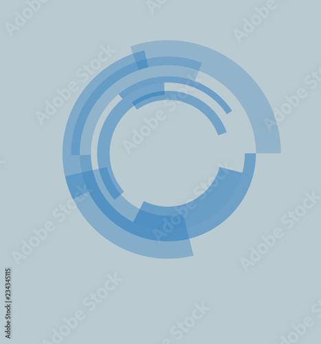 Circle from blue rectangular abstract technology innovation concept.