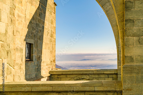 Sacra San Michele Abbey Exterior View, Italy photo