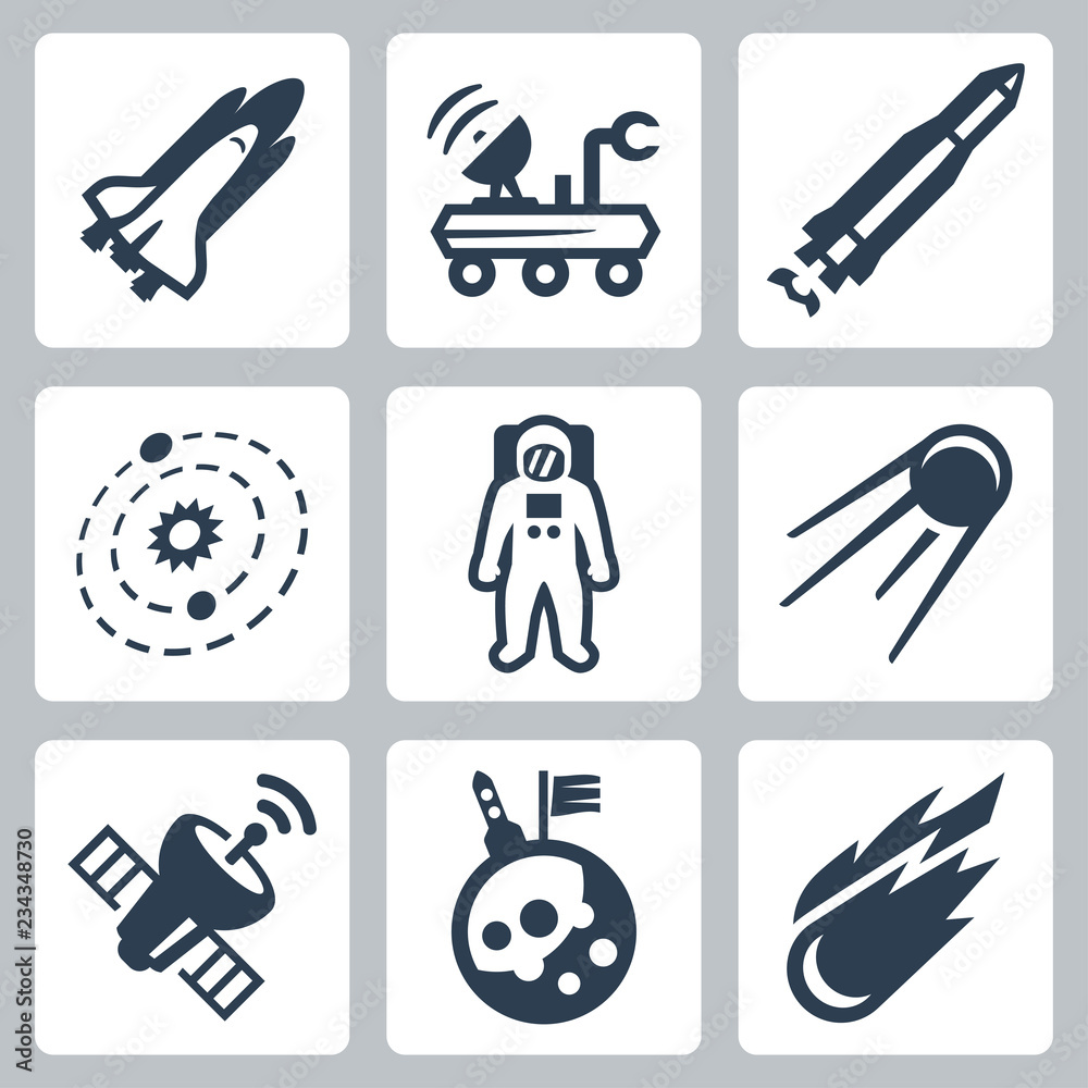 Vector space icons set Vector space icons set