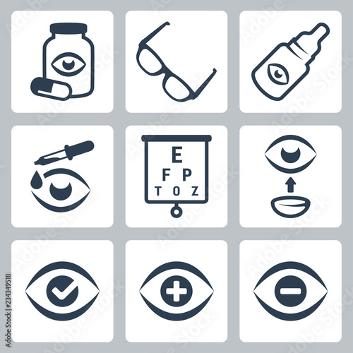 Vector optometry icons set
