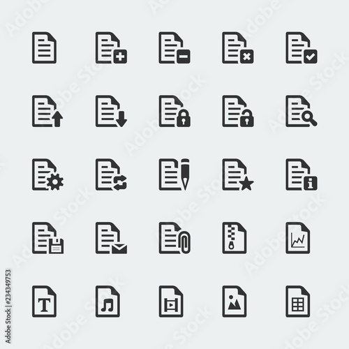 Vector document / file mini icons set