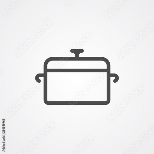 Cooking pot vector icon sign symbol
