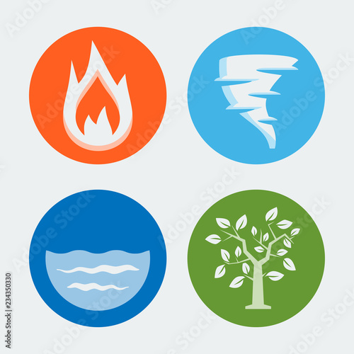 Four elements - vector icons set #1