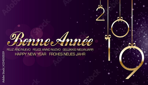 Bonne année 2019 violet