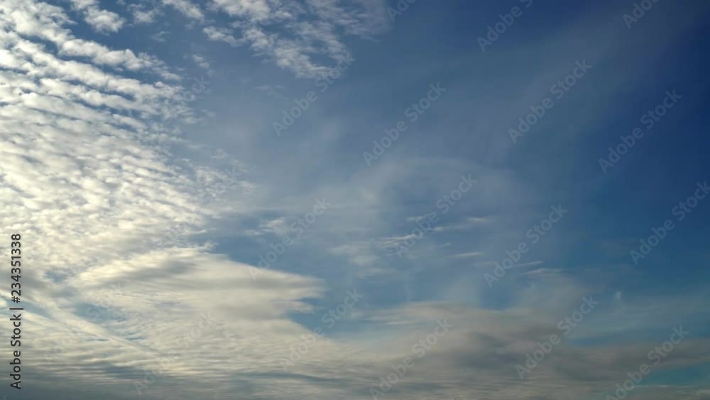 White clouds float against the blue sky. Timelapse.
White clouds float against the blue sky. Timelapse.