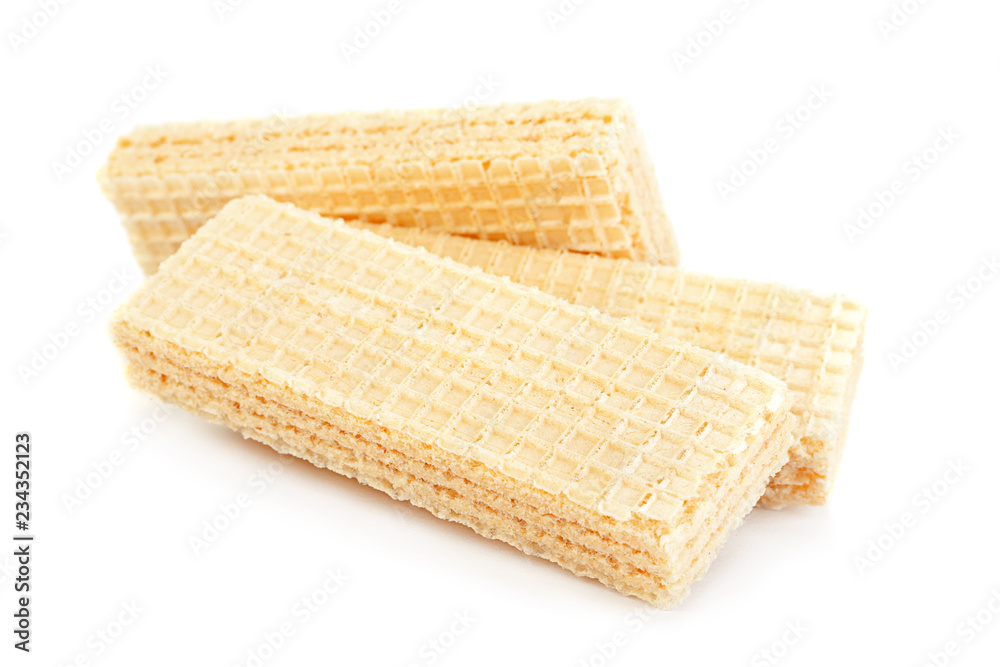 Wafers stick on white Wafers stick on white