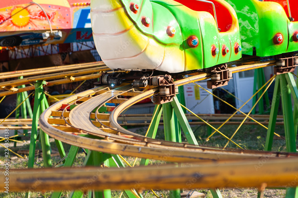 Attraction type roller coaster near the caterpillar .