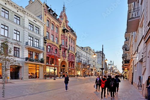 Łódź, Poland - Piotrkowska street.	