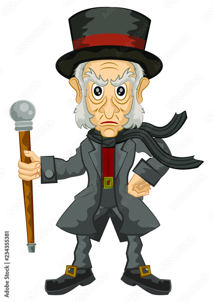 Ebenezer Scrooge a christmas carol character Stock Vector | Adobe Stock