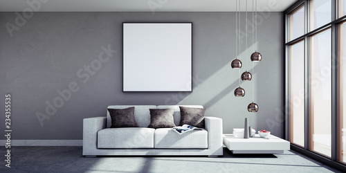 Raum mit Sofa und Bild im Loft - Leerfläche