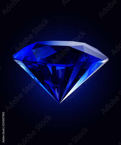 diamond isolated on dark blue background