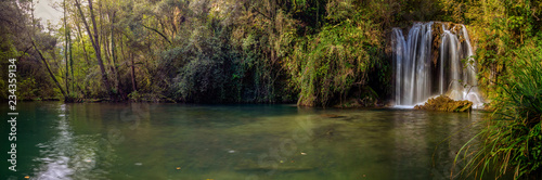 Beautiful panoramic picture from a waterfall in Spain
