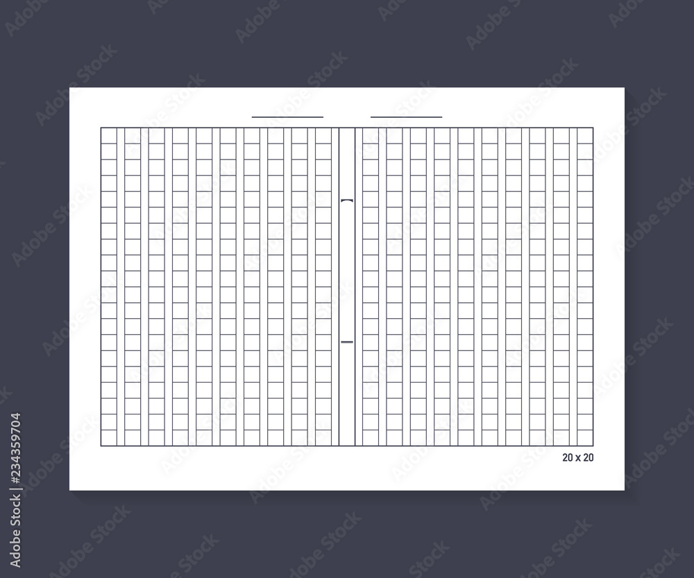 20x20 Squared manuscript paper. Vector illustration. 20x20 Squared manuscript paper. Vector illustration.