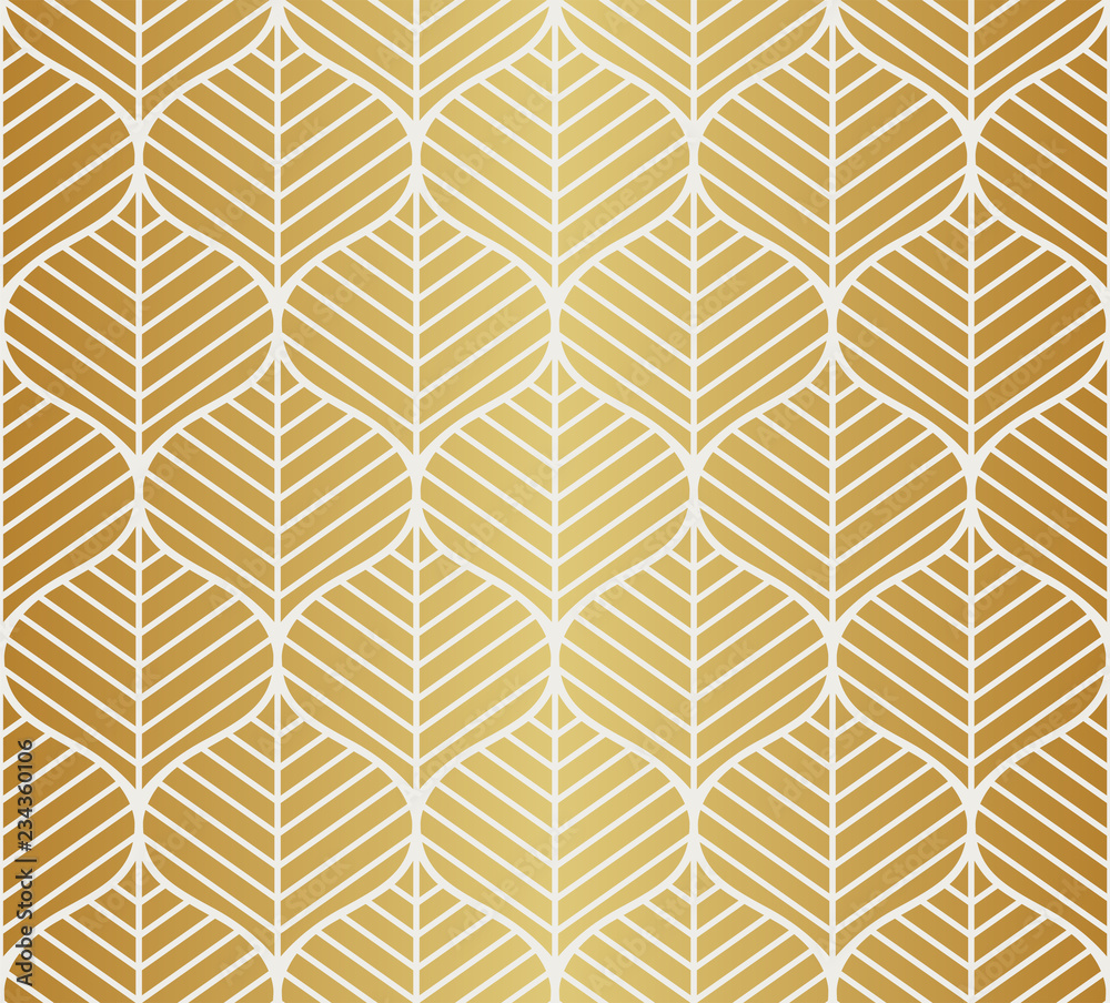 Vector Leaves Seamless Pattern. Abstract Grid Background. Geometric texture.