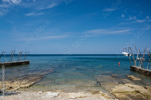 Hängende Boote in Savudrija, Istiren, Kroatien