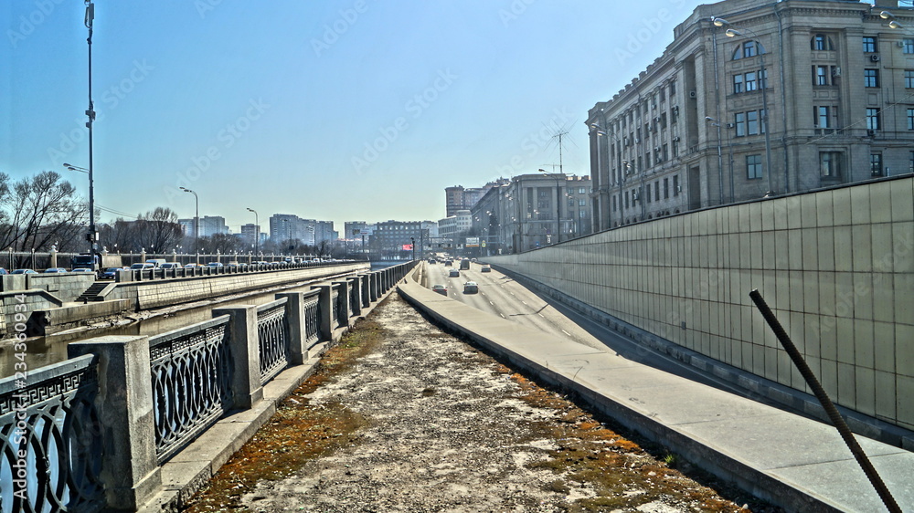 Russia, Moscow, Embankment of the Yauza River
