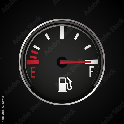 Fuel gauge icon. Gasoline indicator. Vector illustration