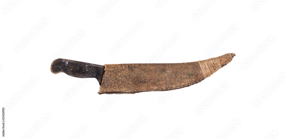 ancient weapon, hunting knife on a white background ancient weapon, hunting knife on a white background