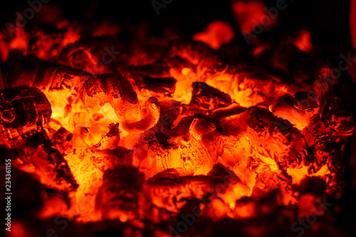 Red-hot coals.