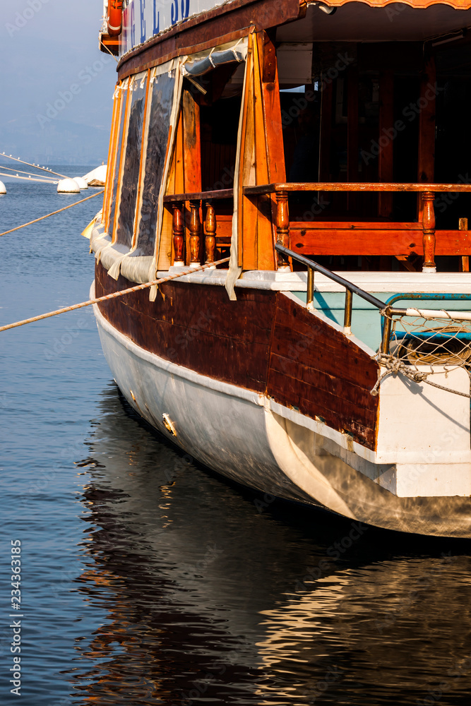 Close-up view on a boat on the sea - photography