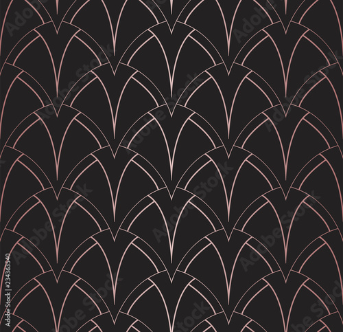 Vector Art Deco Pattern. Seamless Abstract Background. Geometric Vintage Style Texture. © Daniela Iga
