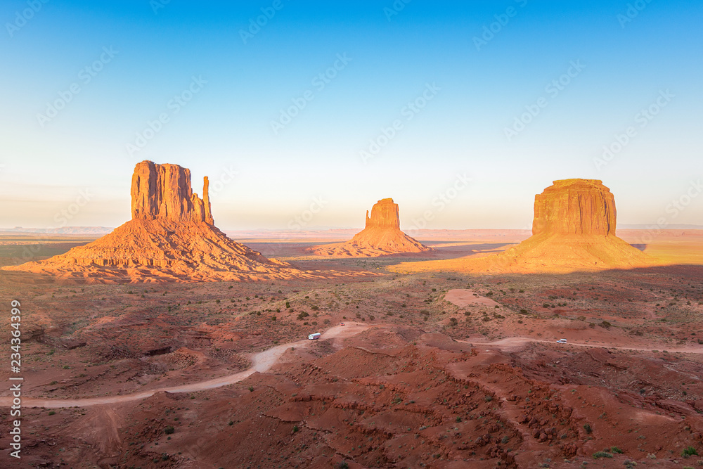 Amazing view of Monument Valley tribal park at sunset, Arizona, Usa Amazing view of Monument Valley tribal park at sunset, Arizona, Usa
