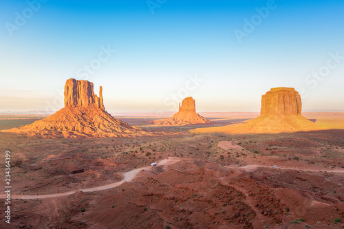 Amazing view of Monument Valley tribal park at sunset  Arizona  Usa