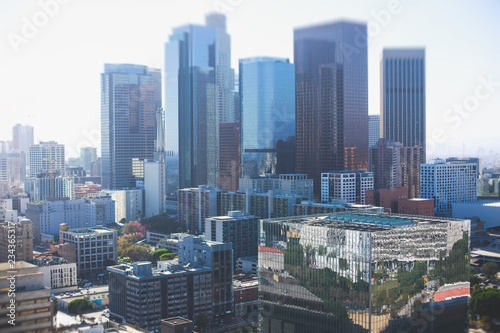 View of downtown Los Angeles  seen from observation deck of Los Angeles City Hall