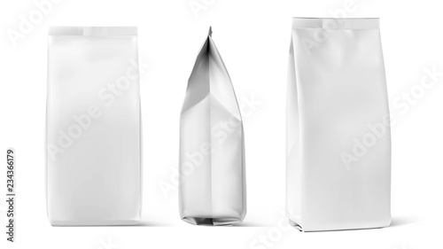 Set of mockup bags isolated on white background. Vector illustration. Can be use for your design, presentation, promo, ad. EPS10.