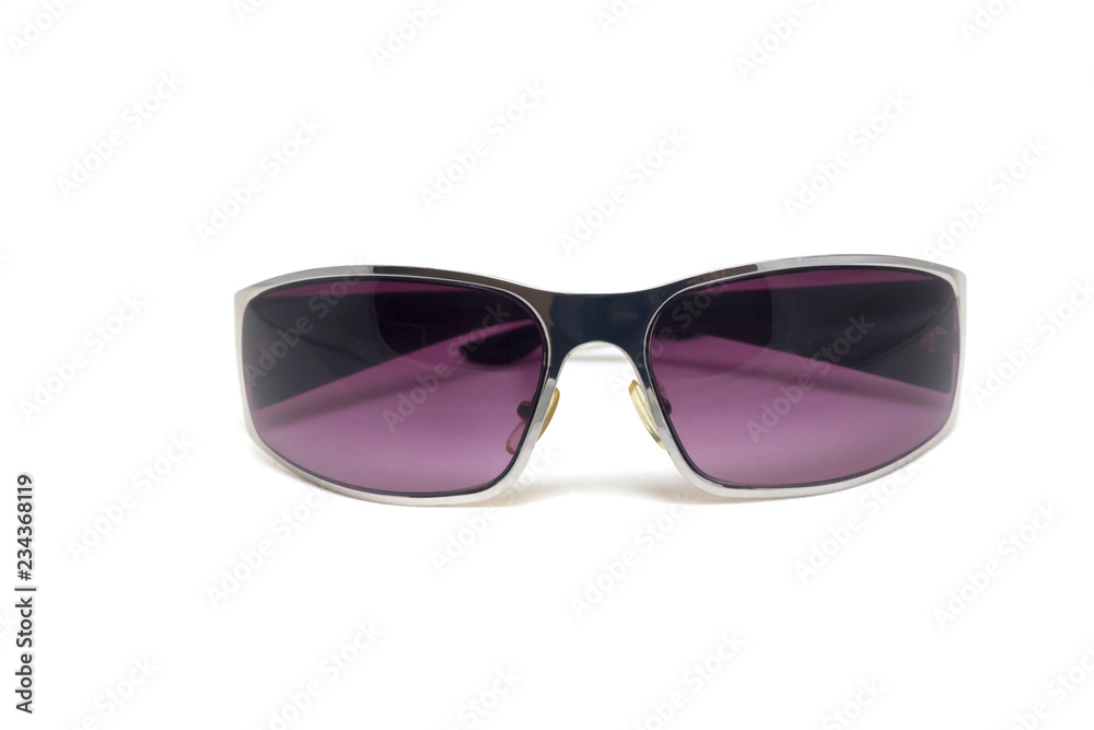 Sunglasses with a closed shackle on a white isolated background