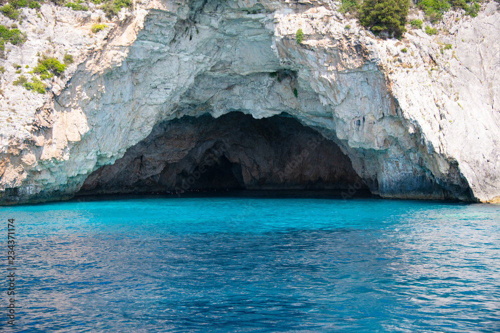 Sea caves in Paxos island - Greece