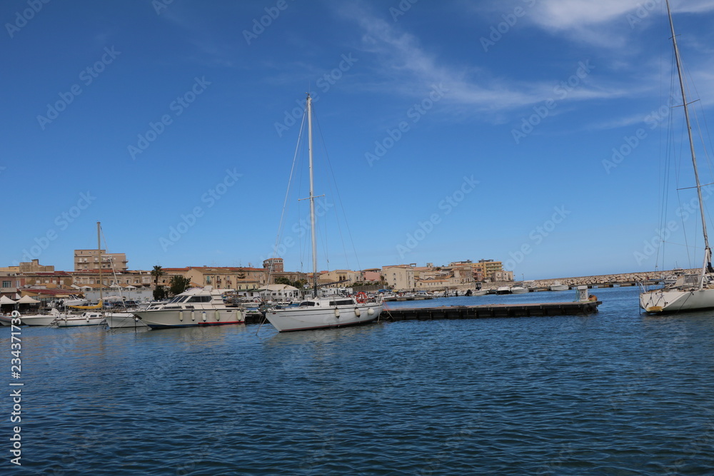 Boatstrip around Syracuse at Mediterranean Sea, Sicily Italy
