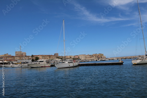 Boatstrip around Syracuse at Mediterranean Sea, Sicily Italy