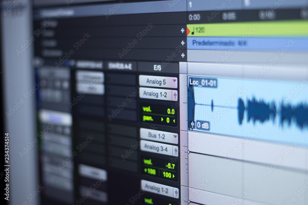 Recording studio audio controls Recording studio audio controls