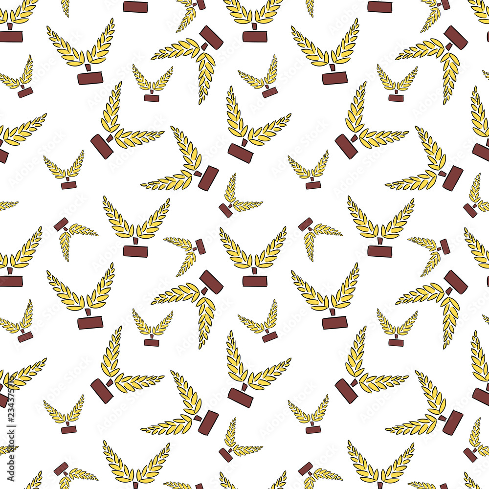 Fototapeta premium Seamless pattern with trophy and awards. Vector illustration
