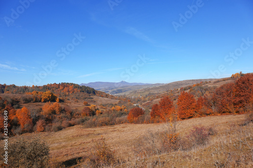 Picturesque landscape with beautiful sky over mountains
