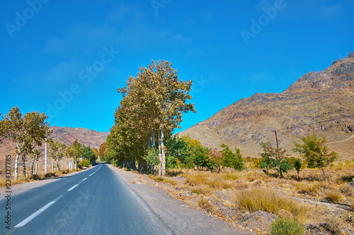 The road to Abyaneh village, Iran photo